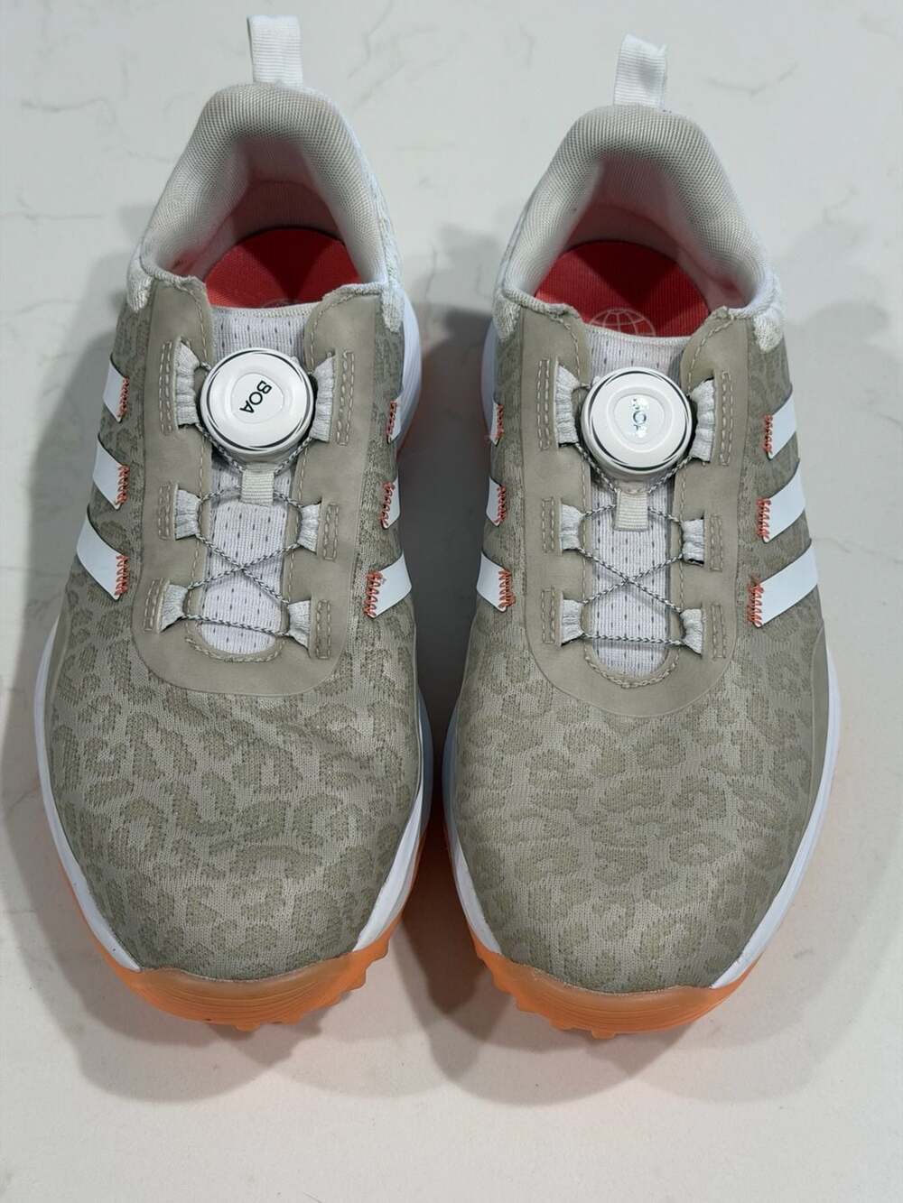 Adidas Women's S2G BOA 23 Golf Shoes Beige Leopard Print Size 8